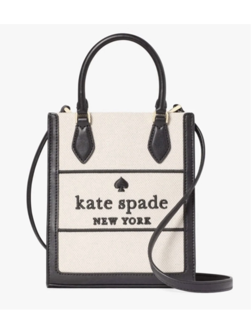 Kate Spade Ellie Mini Canvas Leather Crossbody Bag Black Multi